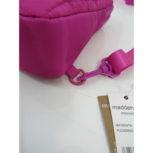 NWT Madden Girl Puckered Adjustable Crossbody Bag Hot Pink Magenta - Picture 3 of 8
